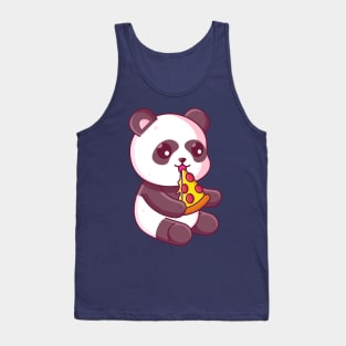 Cute panda eating pizza Tank Top